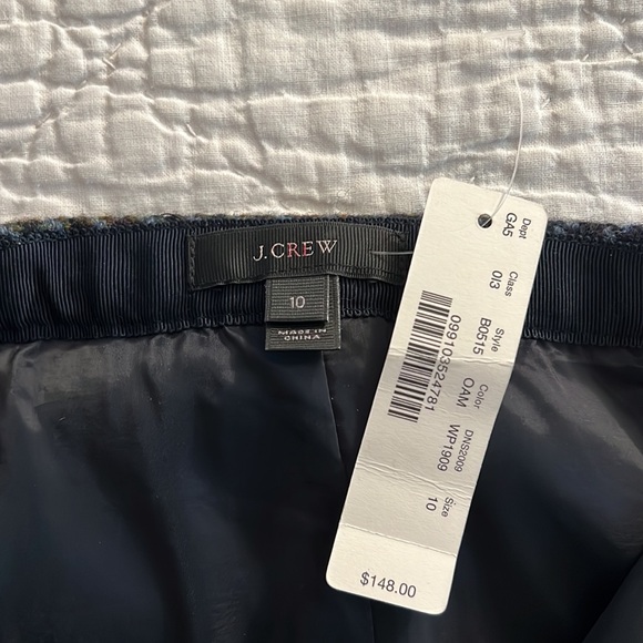 NWT J. Crew Asymmetrical Zip Wool Houndstooth Pencil Skirt - Picture 4 of 4